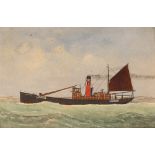 George Alfred Race, 1872-1957, study of the Lowestoft drifter "Fair Breeze", LT222, signed oil on