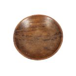 An Antique treen maize bowl, 54cm dia., AF