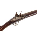 An Antique flintlock musket, by Ryan & Watson, integral ram rod, 141cm long