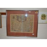 An antique coloured map of Suffolk by John Speed