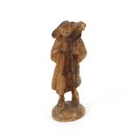 A small carved wooden figure, of a shepherd, 16cm