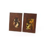 Two Art Deco design wooden easel picture frames, c