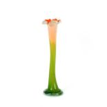 A Murano coloured glass vase, of slender form with