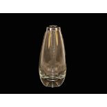 A heavy glass and silver mounted baluster vase, by