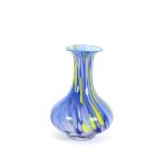 A coloured Art Glass baluster vase with flared nec