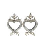 A pair of silvered heart shaped candle lanterns, 4
