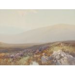 E J Widgery, watercolour Dartmoor scene, 45cm x 60