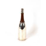 A plated novelty Champagne bottle cocktail shaker,