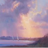 Christopher Osbourne, gouache study of the Deben,