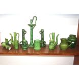 A collection of late 19th early 20th Century green