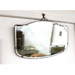 An Art Deco frameless bevel edged wall mirror