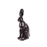 A bronze seated study of a hare, 60cm high