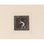 Eric Gill, bookplate, "Girl with deer", 1970, gall