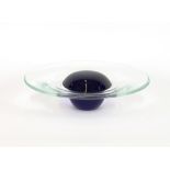 A Scandinavian glass Saturn sculpture, 32cm dia.