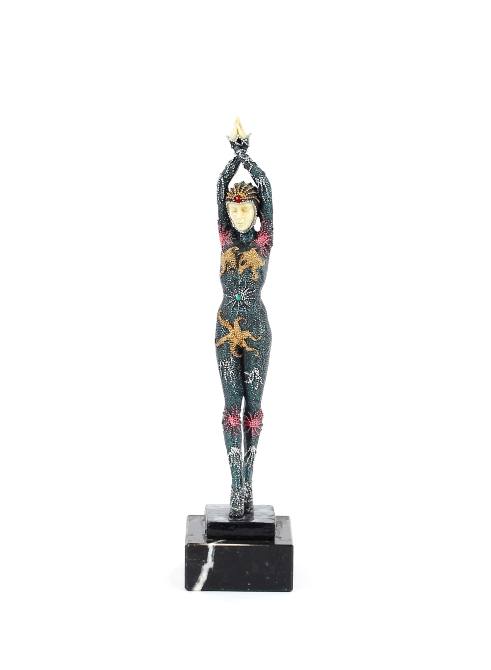 An Art Deco style Starfish figurine, raised on fau