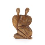 After Henry Moore, an Art Deco style carved wooden