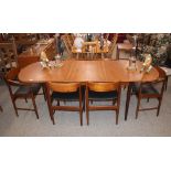 A G-plan design extending teak dining table, and s