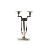 A large chrome plated Art Nouveau design candelabr