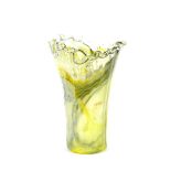 A large Murano type yellow cloudy glass vase, 37cm