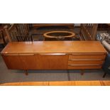 A G-plan design teak sideboard fitted three drawer