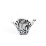 A Mihai Topescu zebra stripe glass bowl, 37cm high