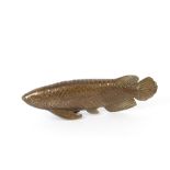A bronzed fish ornament, 43cm long