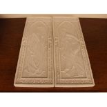 A pair of Art Nouveau Parian style plaques, depict