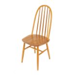 Two light Ercol stick back kitchen chairs