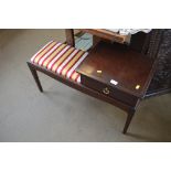 A mahogany telephone table fitted single drawer