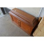 A pitch pine low cupboard