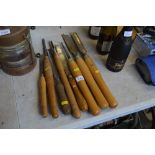 A quantity of wood turning chissels