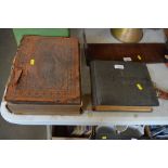 A Victorian leather photo album (lacking contents)