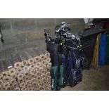 A Dunlop golf bag and contents