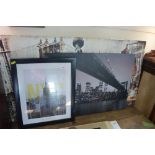 Two modern canvases depicting New York and one pic