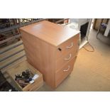 A three drawer filing chest