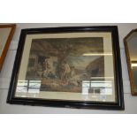 A framed 19th Century engraving 'The Warrener'