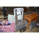 An as new wash cart; together with a suitcase and
