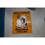 An enamel advertising sign for "Hercules Cycles", 25