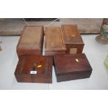 A collection of various useful wooden boxes