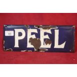 A small enamel "Peel" advertising sign, 12cm x 30.5c