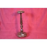 A 19th Century oak and rosewood wig stand 37cm hig