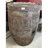 A large coopered barrel; 89cm high