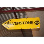 A double sided enamel "AA Silverstone" sign