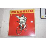 A metal "Michelin" advertising sign depicting Michel