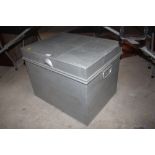 A steel storage trunk