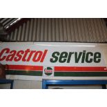 A tin "Castrol Service" advertising sign 60cm x 18