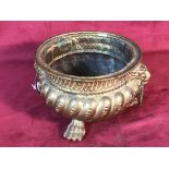 A 19th Century gilded brass planter with lion mask