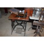 A Singer treadle sewing machine