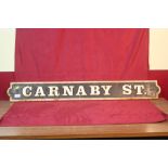A cast iron sign "Carnaby Street", 111cm long