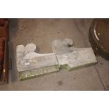 A pair of stone corbels